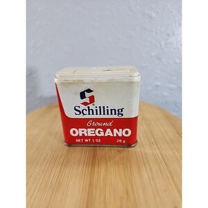 Schilling‎ McCormick Metal Spice Tin Ground Oregano Vintage EMPTY!